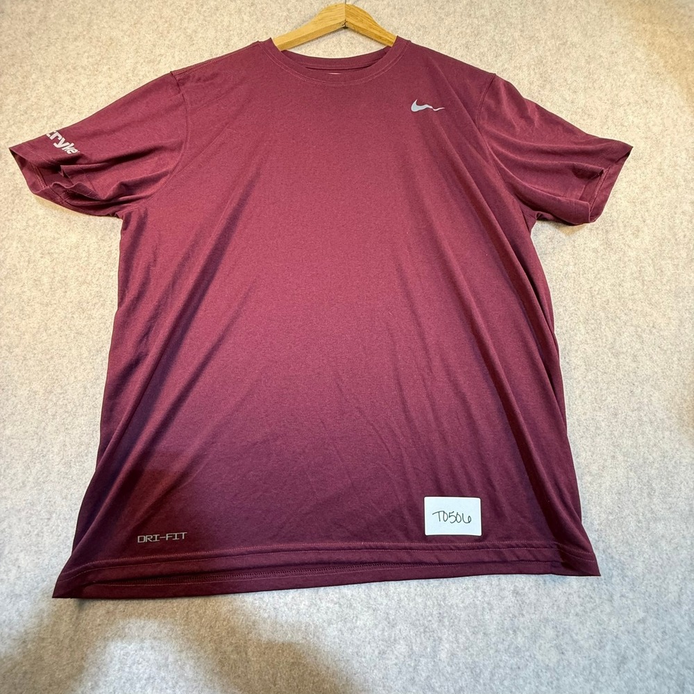Nike Dri-FIT Maroon Performance T-Shirt Mens‎ XL Short Sleeve Training Tee